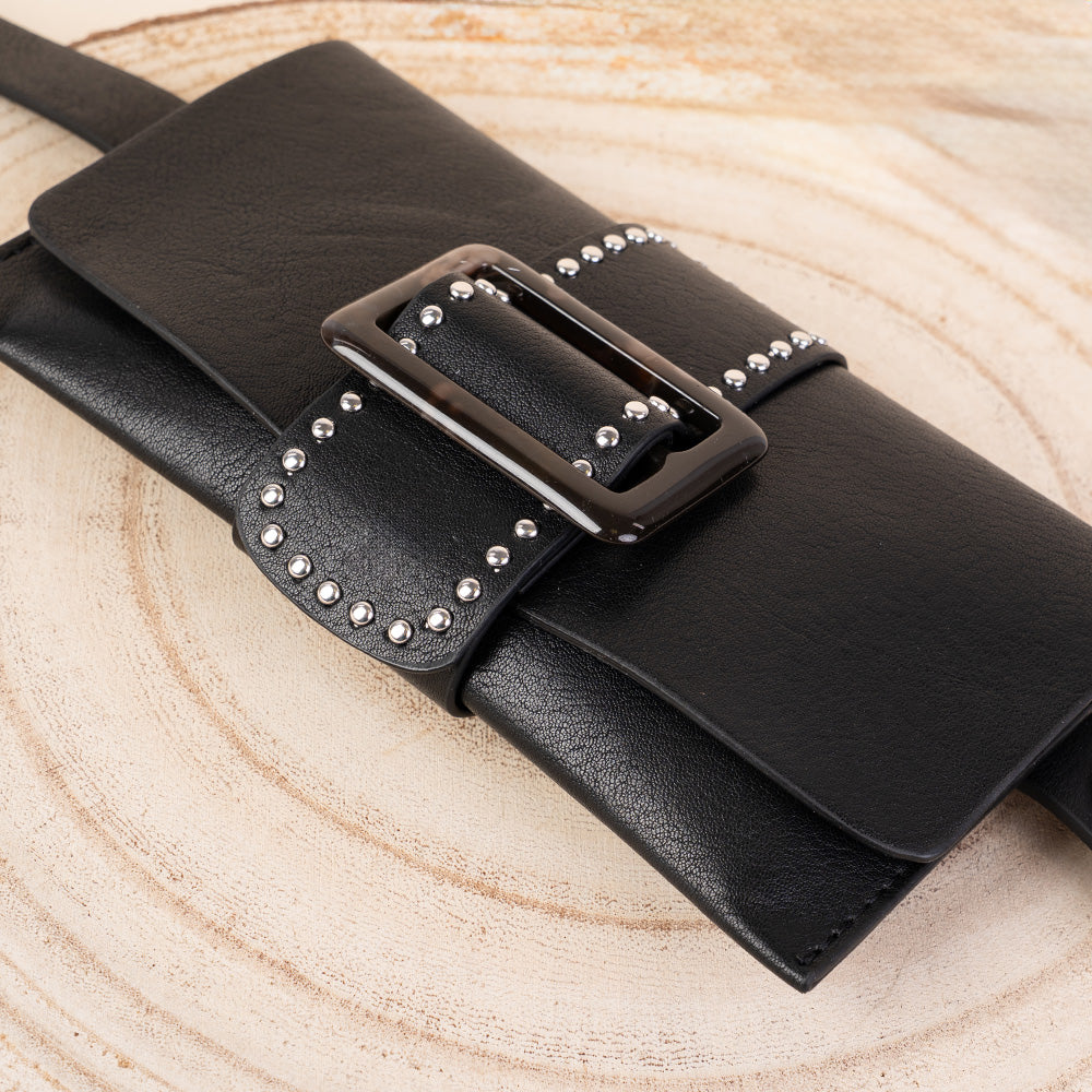 CINTURA CON POCHETTE SCORREVOLE CON PASSANTI CON CHIUSURA IN RESINA