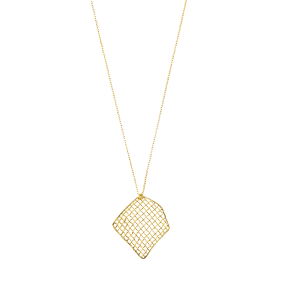 LONG NECKLACE WITH RHOMBUS PENDANT