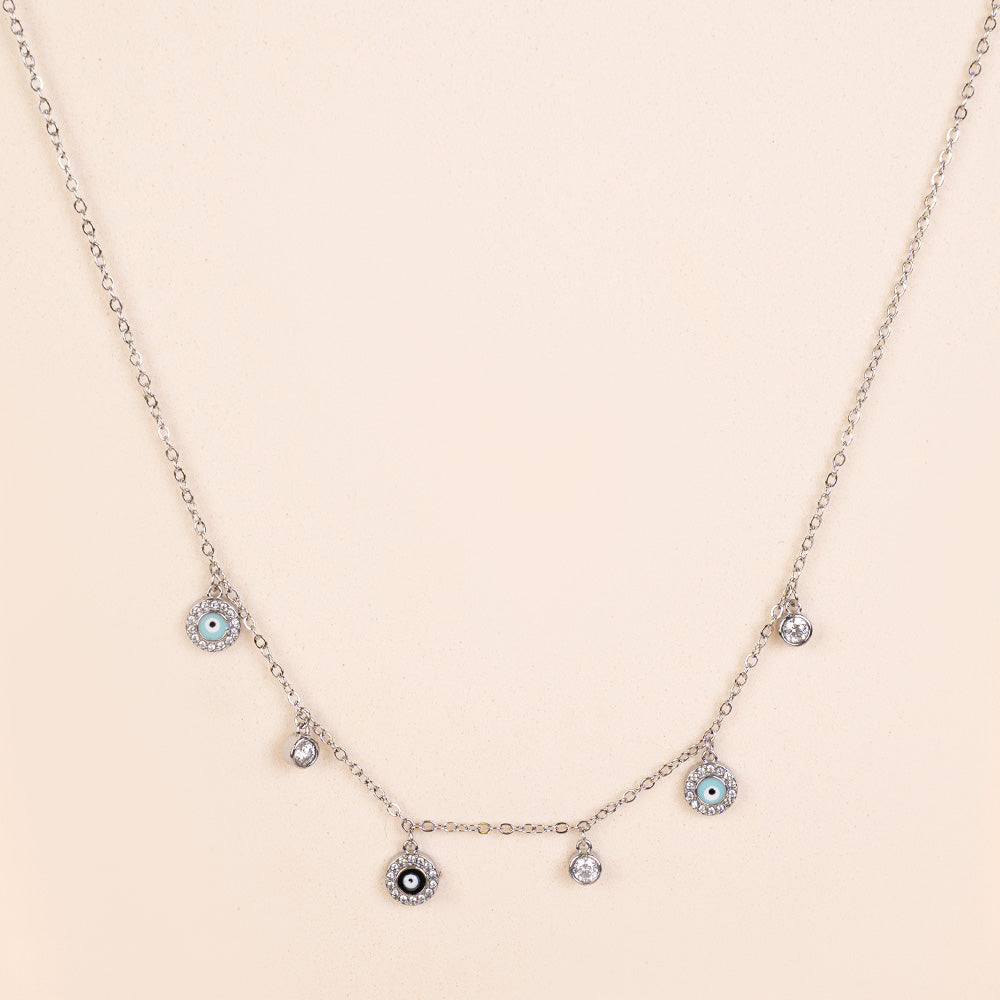 CHOKER NECKLACE WITH EYE OF ALLAH NAZAR AND RHINESTONE