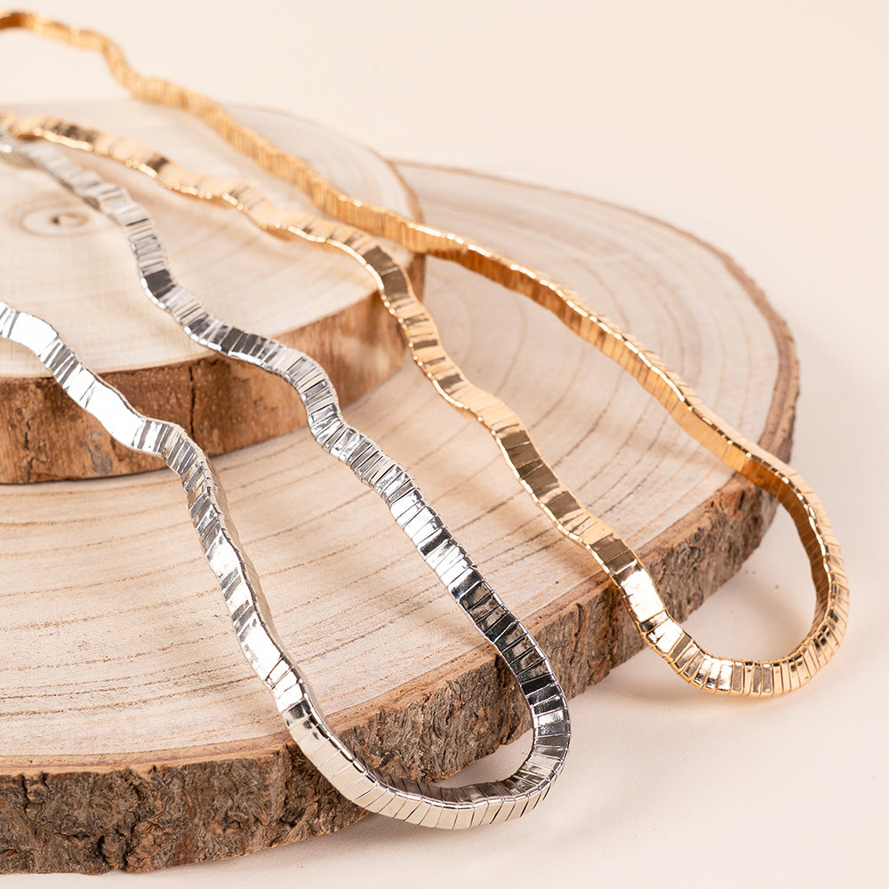 COLLANA LUNGA SEMIRIGIDA SNAKE QUADRATA MODELLABILE