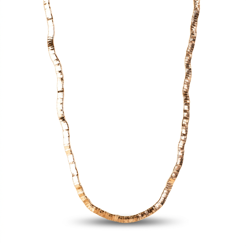 COLLANA APERTA LUNGA SEMIRIGIDA SNAKE SQUADRATA A TRIANGOLO MODELLABILE