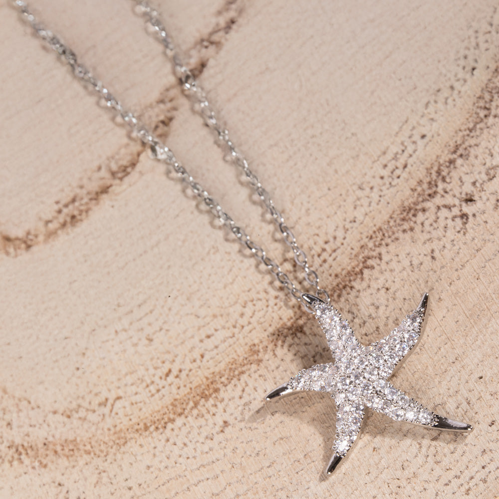 COLLANA GIROCOLLO CON STELLA MARINA E STRASS