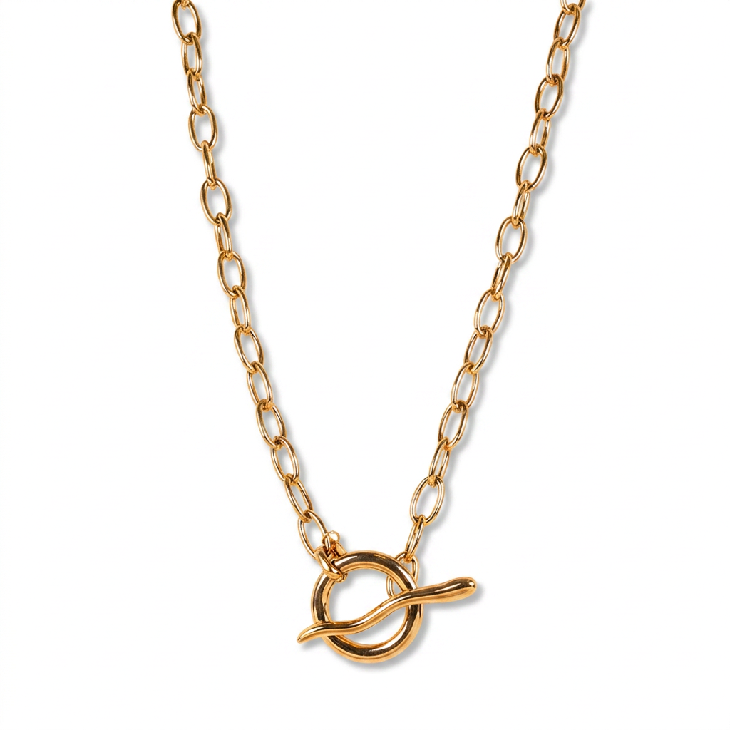 CHOKER NECKLACE WITH IRREGULAR T CLASP