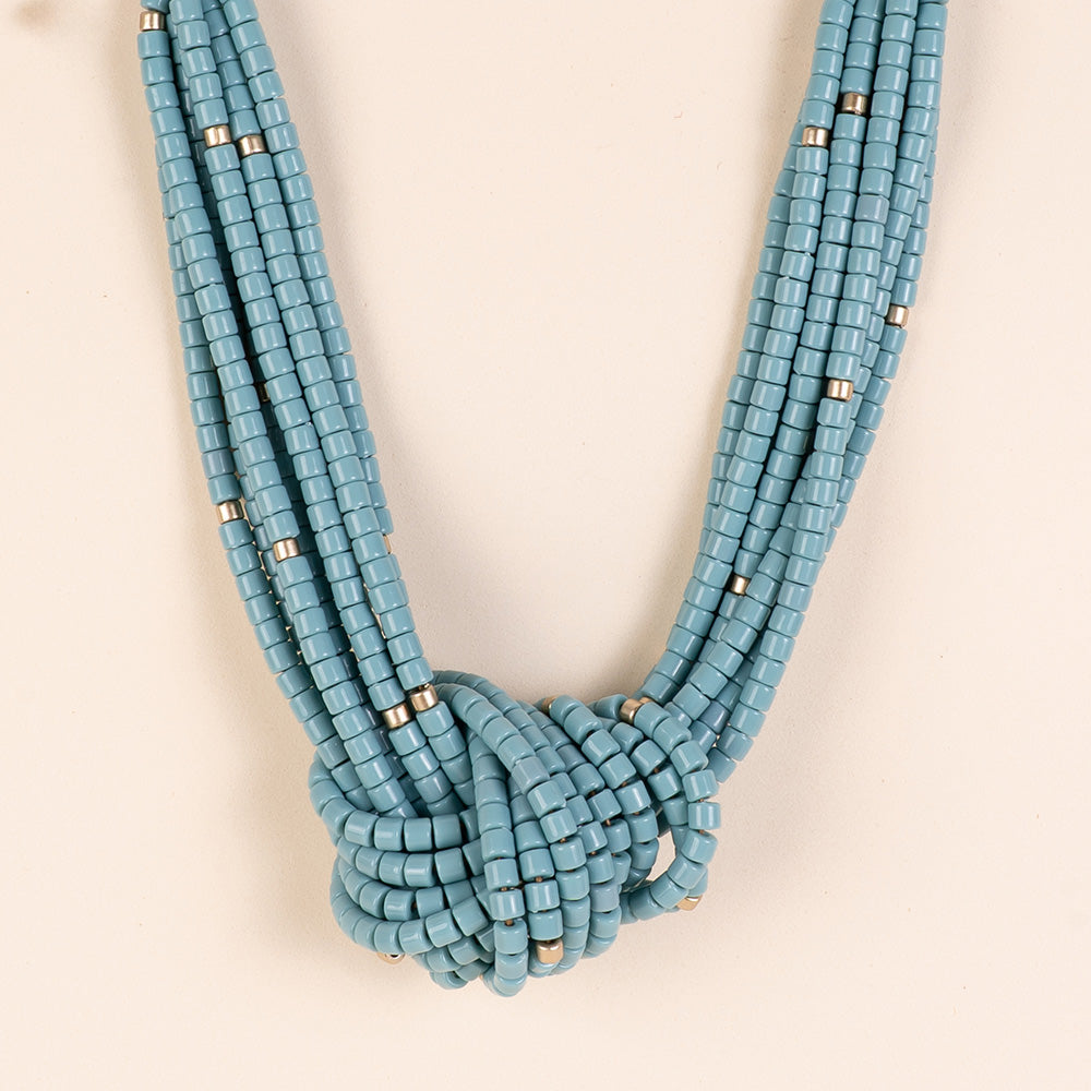 CHOKER NECKLACE WITH BEADS AND CENTRAL KNOT