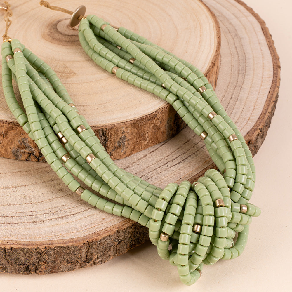 CHOKER NECKLACE WITH BEADS AND CENTRAL KNOT