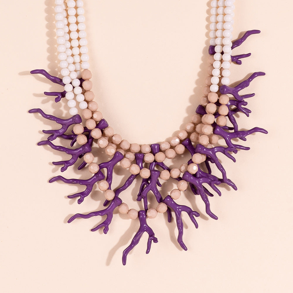 CORAL AND PEARL CHOKER NECKLACE