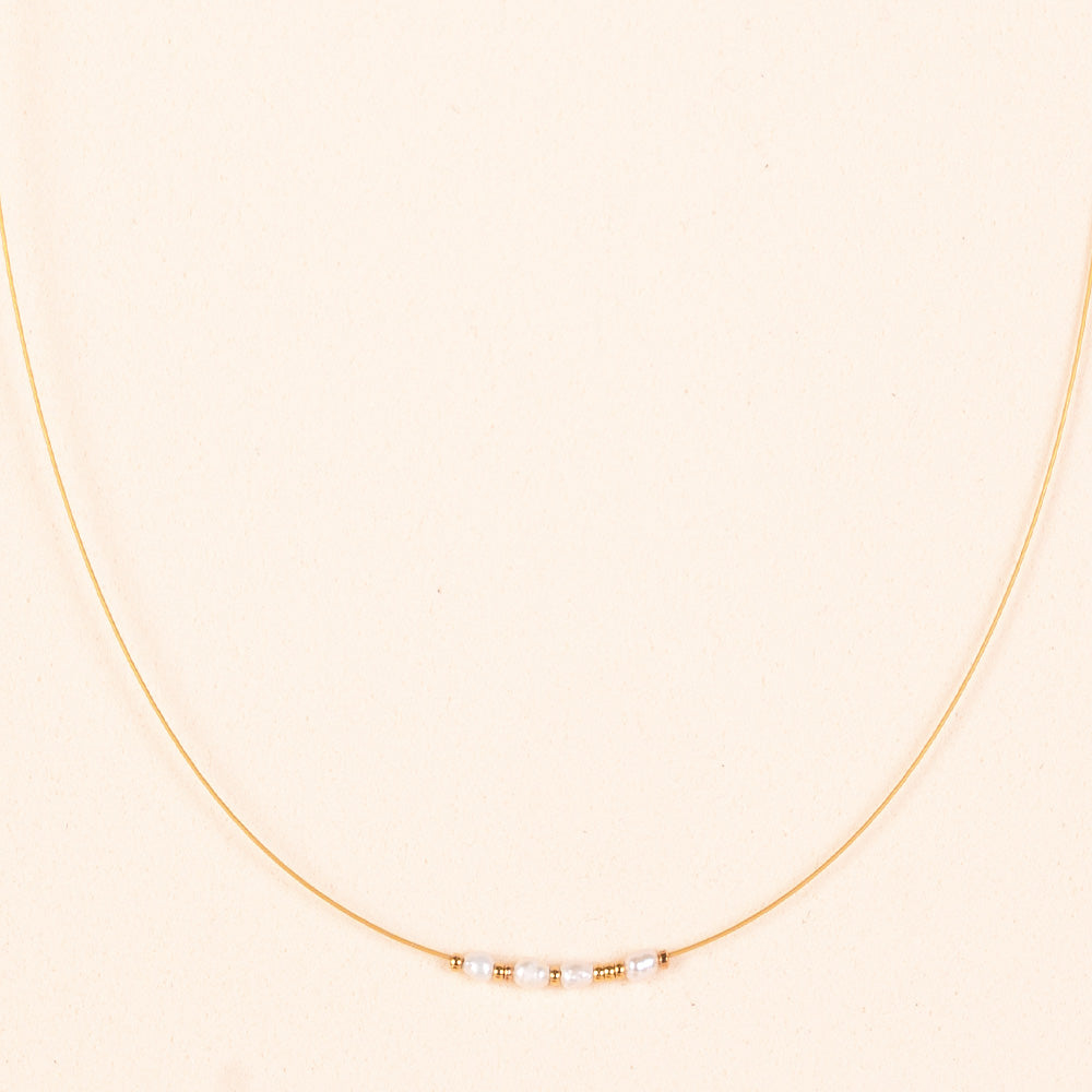 THIN BEADED CHOKER NECKLACE