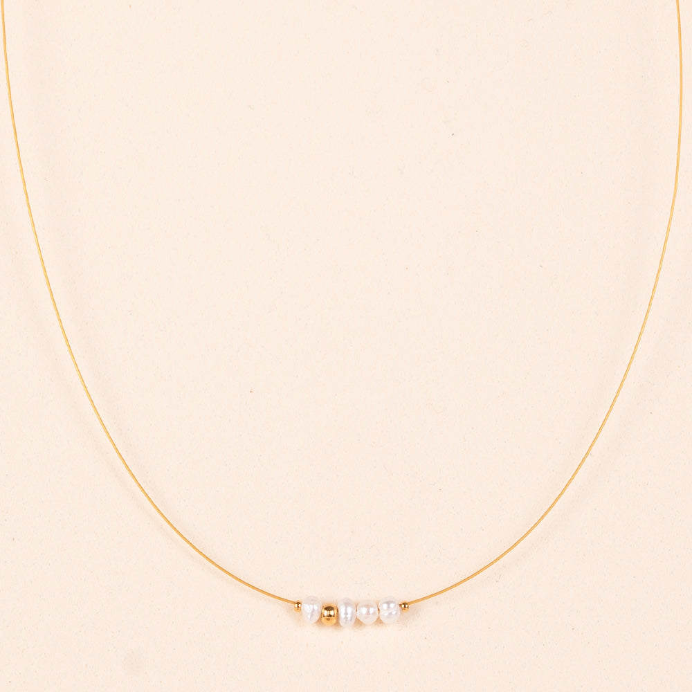 THIN BEADED CHOKER NECKLACE