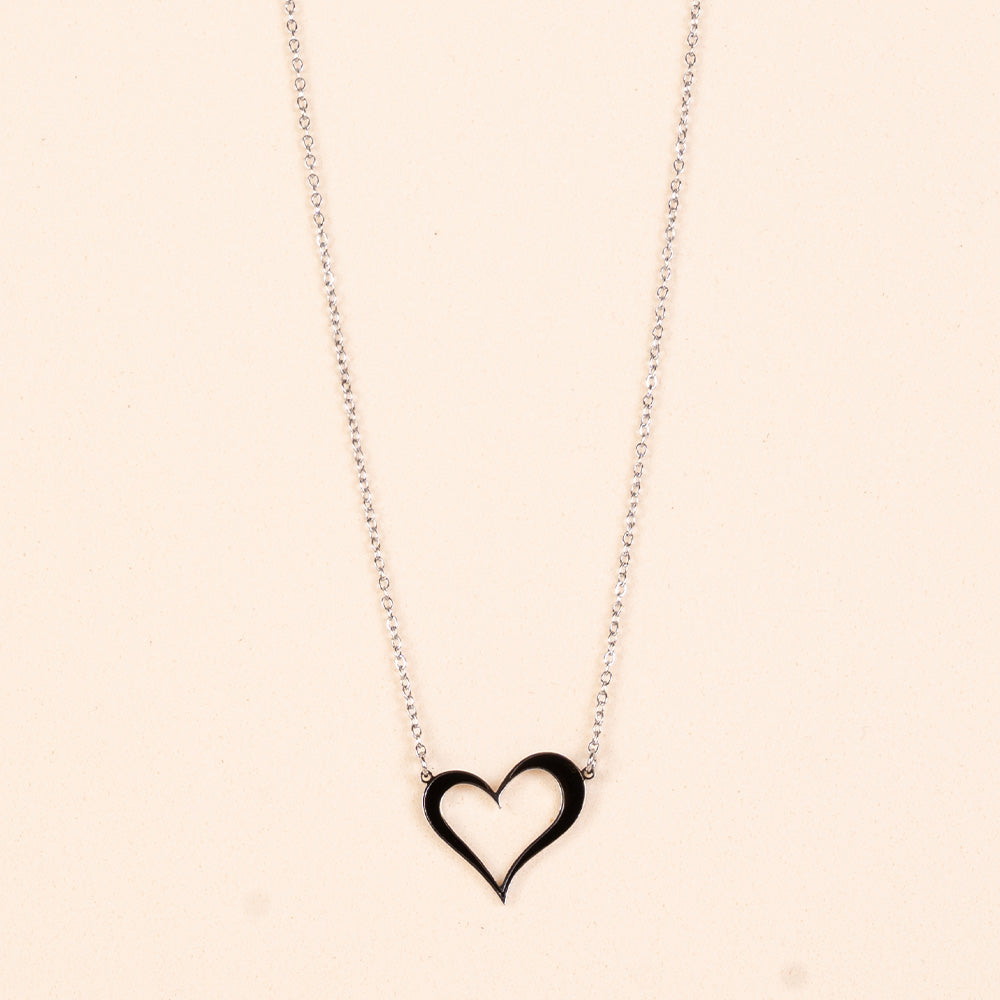 THIN CHOKER NECKLACE WITH COLORFUL HEART