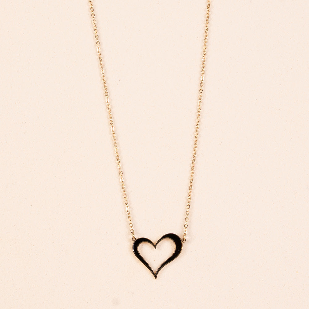 THIN CHOKER NECKLACE WITH COLORFUL HEART