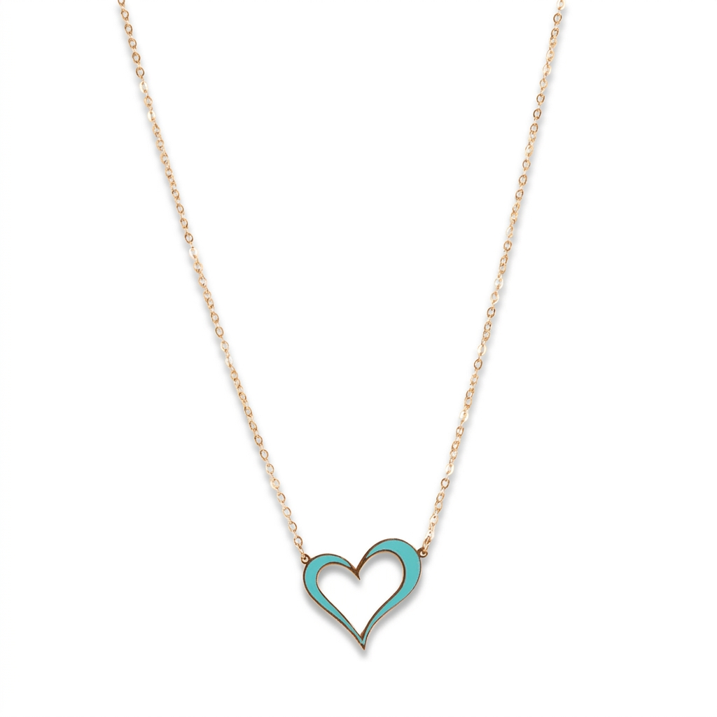THIN CHOKER NECKLACE WITH COLORFUL HEART