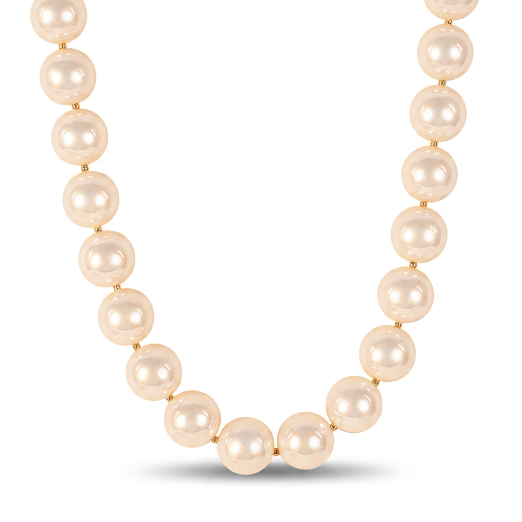 COLLANA GIROCOLLO CON PERLE SPECCHIATE LUCIDE GRANDI
