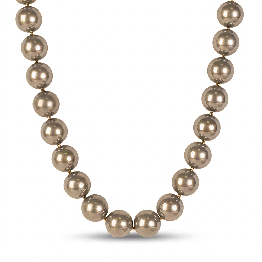 COLLANA GIROCOLLO CON PERLE SPECCHIATE LUCIDE GRANDI