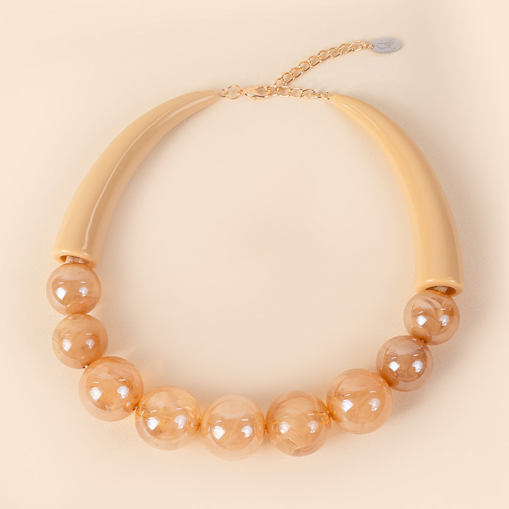 COLLANA GIROCOLLO CON SFERE SEMITRASPARENTI