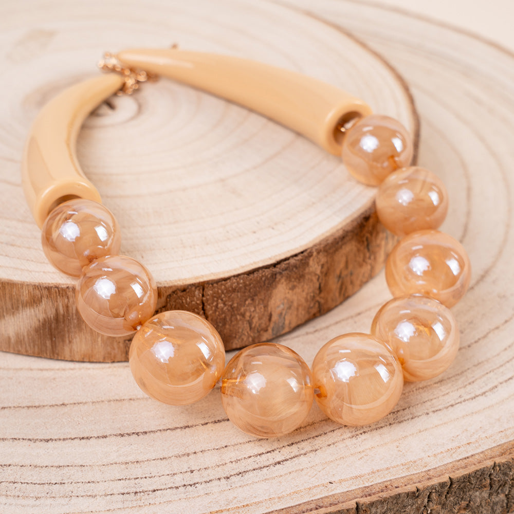 COLLANA GIROCOLLO CON SFERE SEMITRASPARENTI