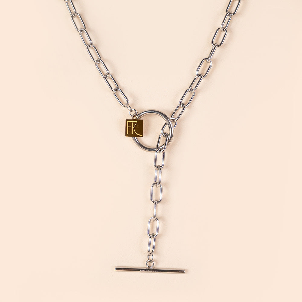 COLLANA GIROCOLLO A CATENA CON CHIUSURA A T