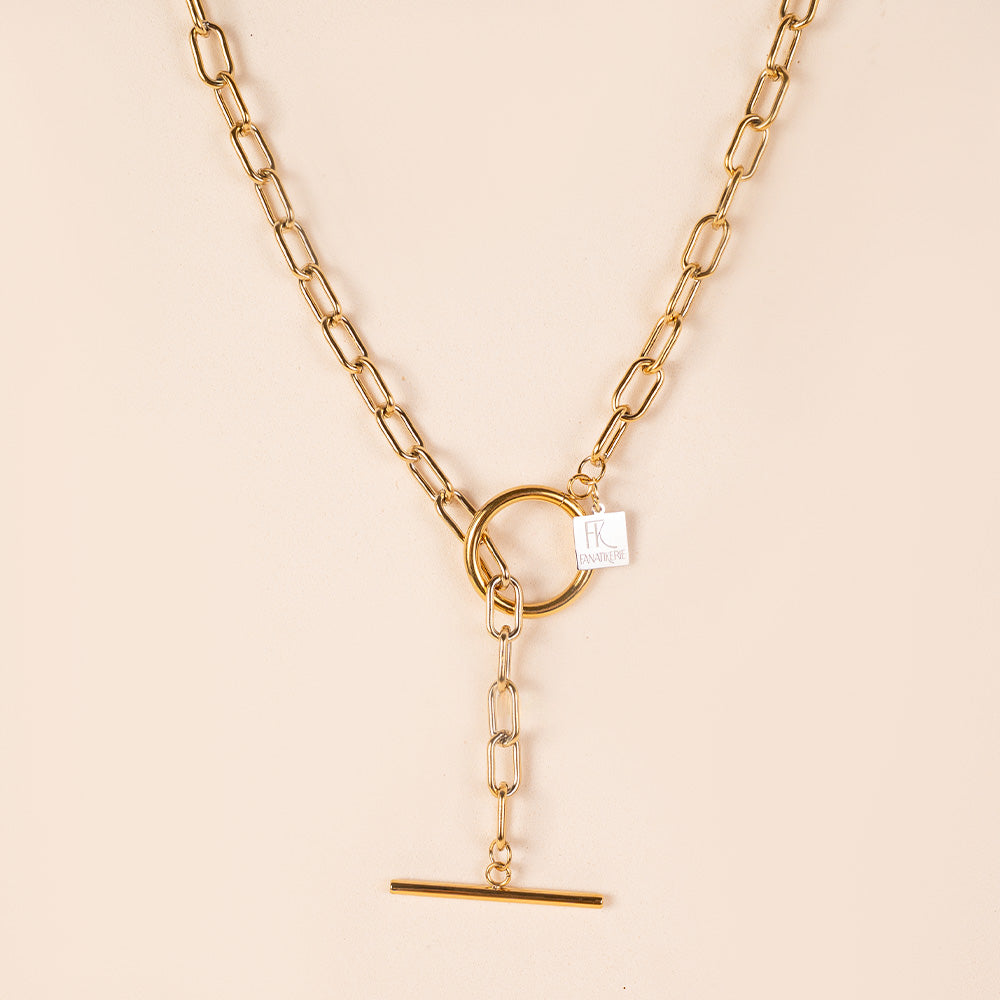 COLLANA GIROCOLLO A CATENA CON CHIUSURA A T