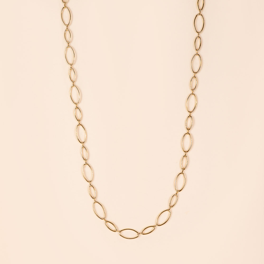 COLLANA LUNGA CON ANELLI OVALI
