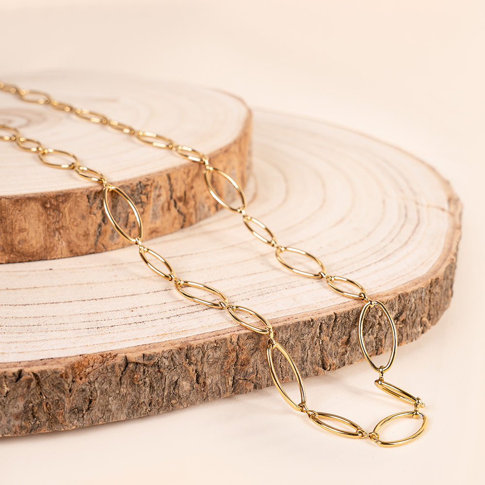 COLLANA LUNGA CON ANELLI OVALI