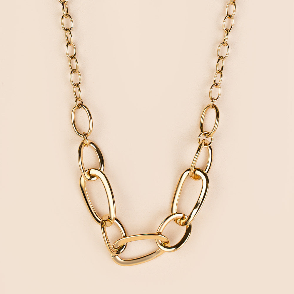 COLLANA A GIROCOLLO CON MAGLIA GRANDE NELLA PARTE CENTRALE