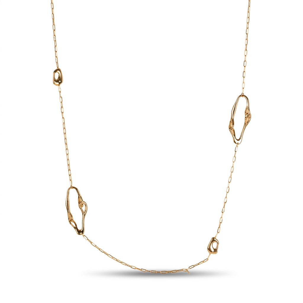 COLLANA LUNGA CON COMPONENTI MINIMALI ASIMMETRICHE