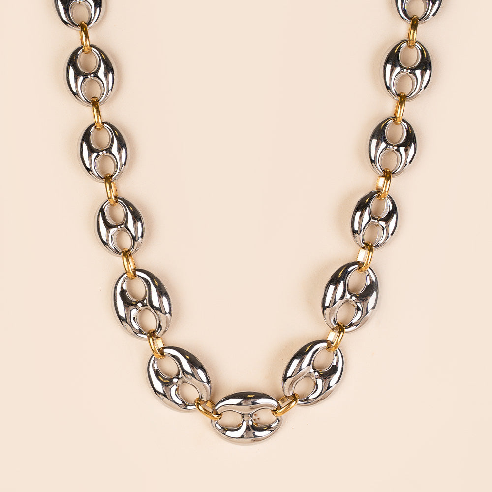 COLLANA CON CATENA A MAGLIA MARINA