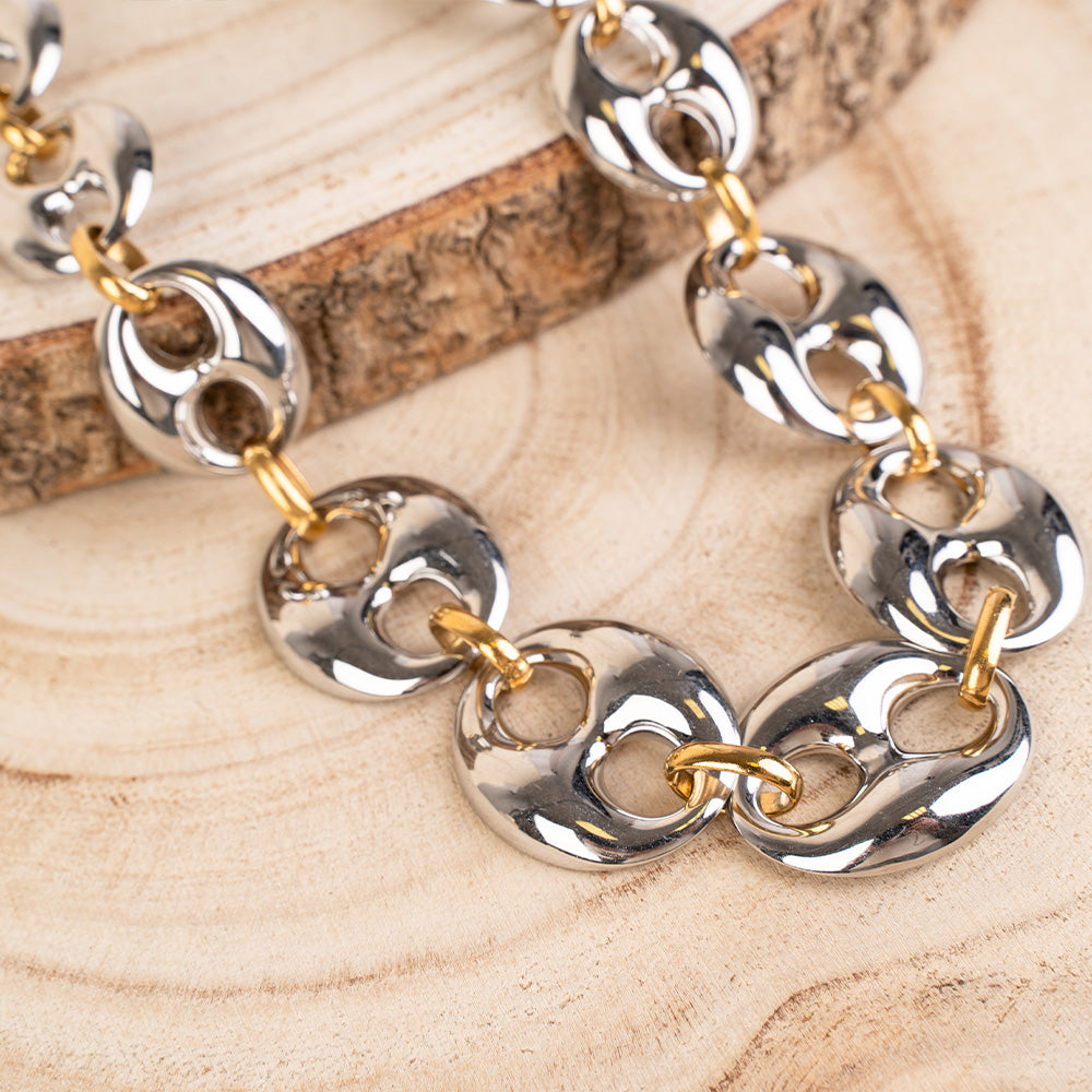 COLLANA CON CATENA A MAGLIA MARINA