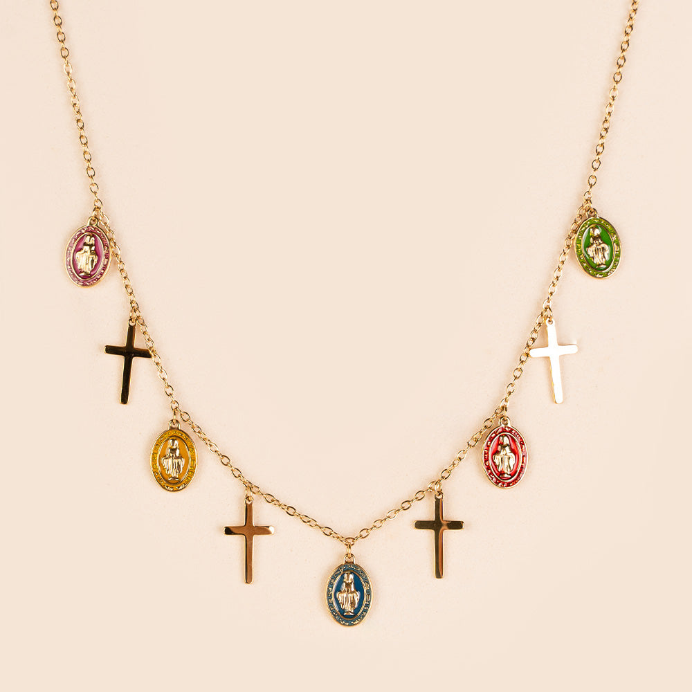 COLLANA A GIROCOLLO CON ICONE SACRE