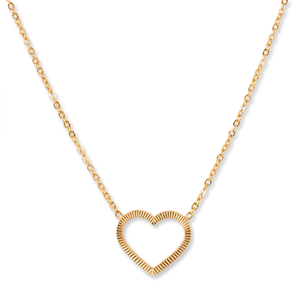 COLLANA GIROCOLLO CON CUORE RIGATO