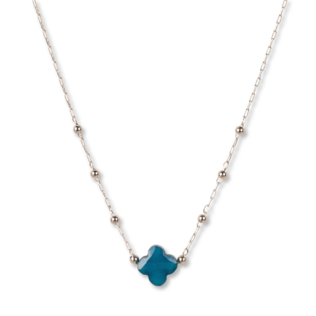 COLLANA GIROCOLLO CON FIORE IN PIETRA CENTRALE