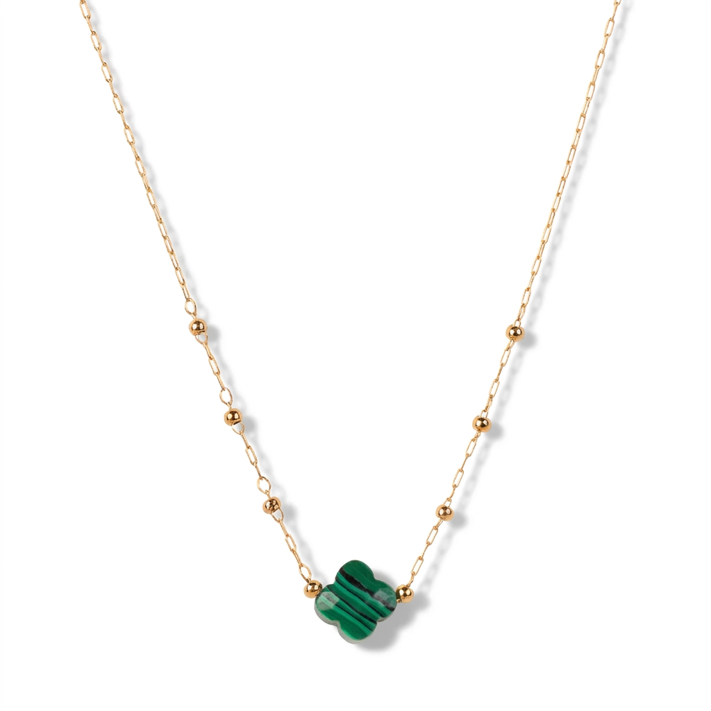 COLLANA GIROCOLLO CON FIORE IN PIETRA CENTRALE