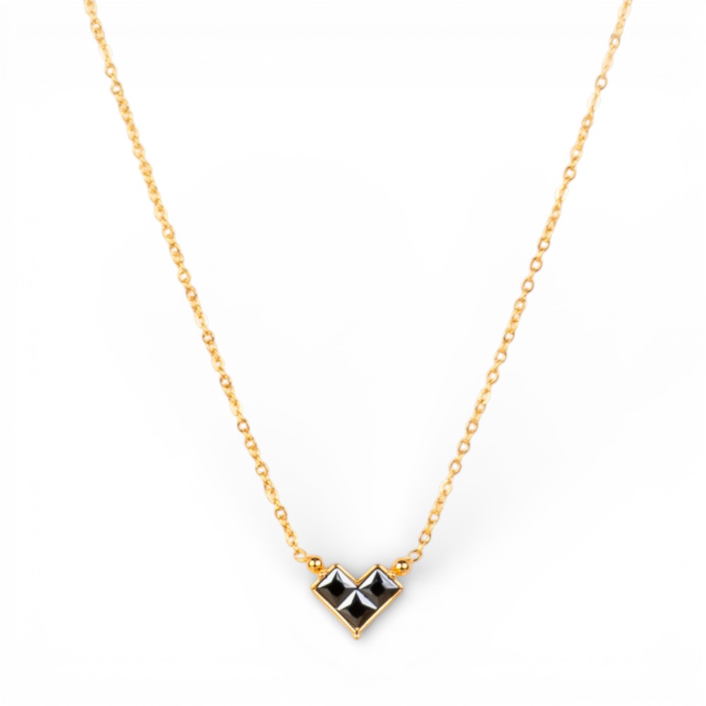 COLLANA GIROCOLLO CON CUORE QUADRATO