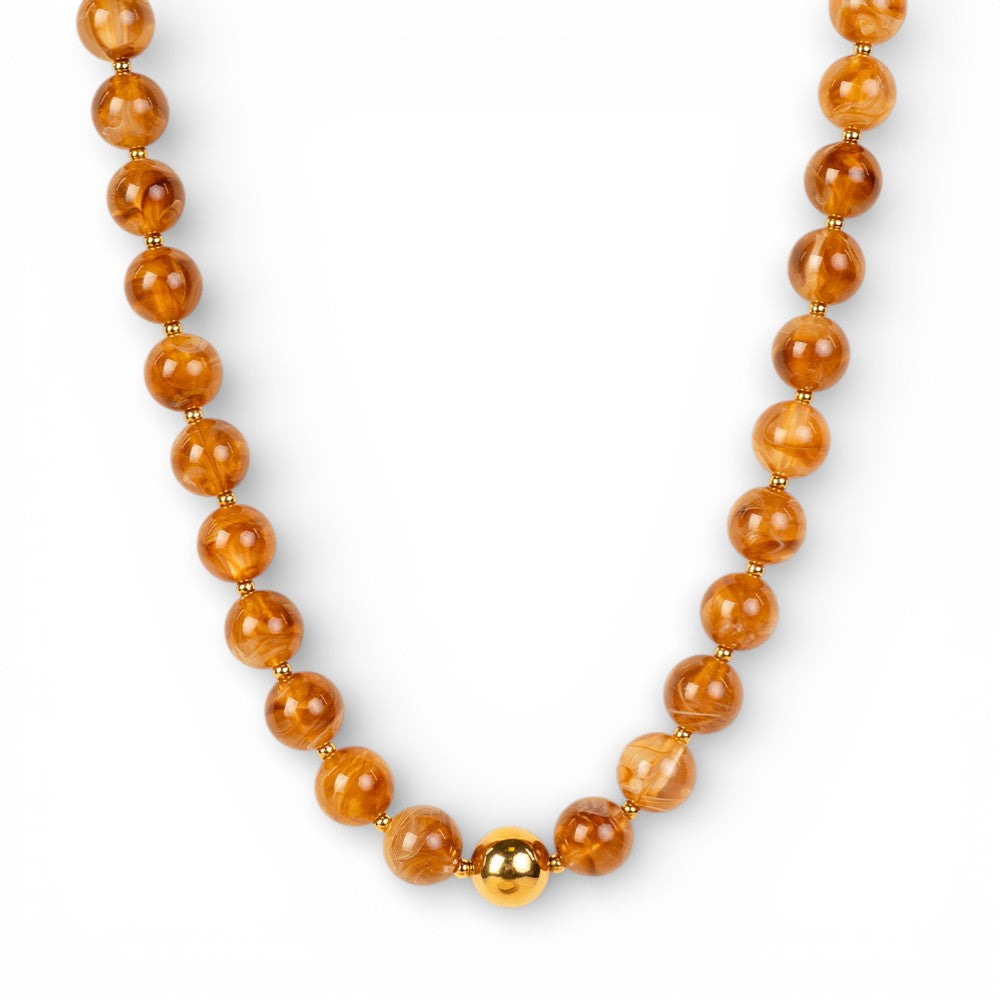 COLLANA GIROCOLLO CON PIETRE ROTONDE E METALLICHE