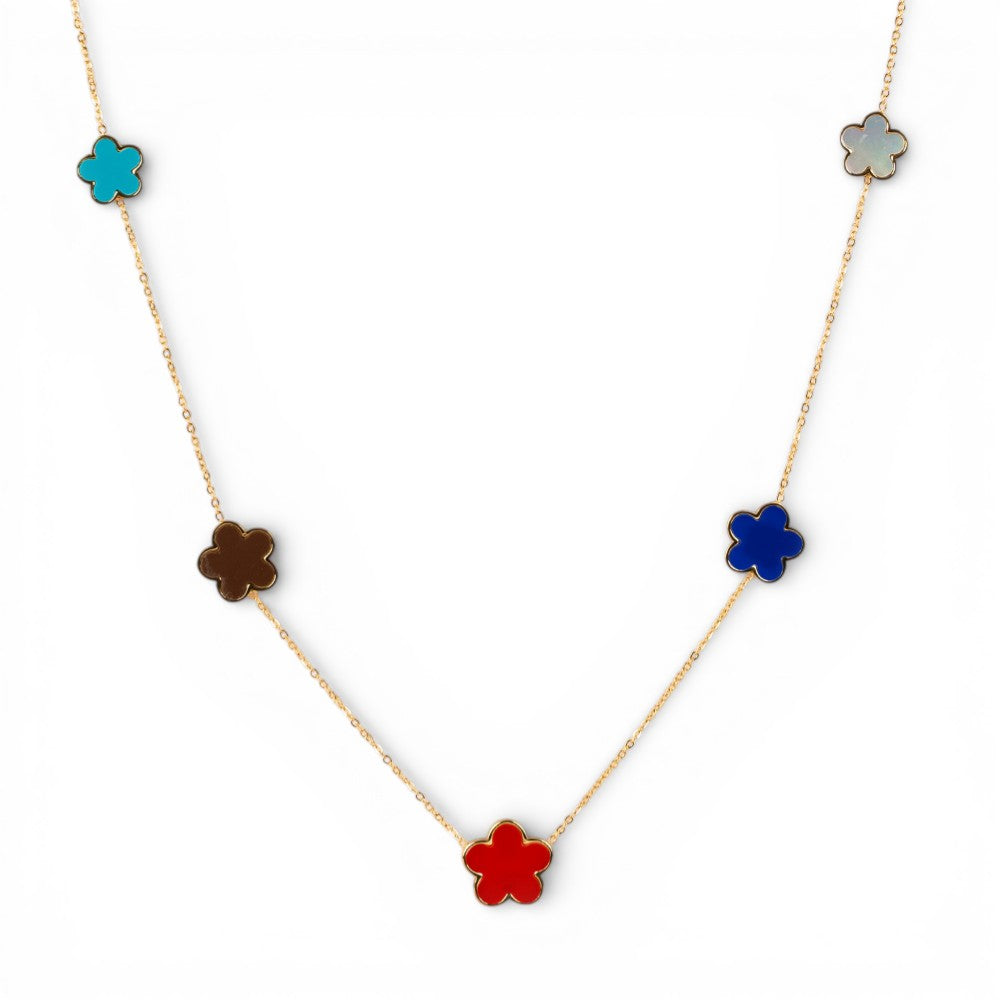 COLLANA LUNGA A CATENA CON FIORI