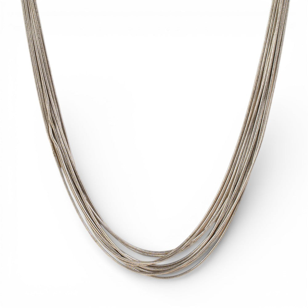COLLANA GIROCOLLO MULTIFILO CON TRAMA A CODA DI TOPO