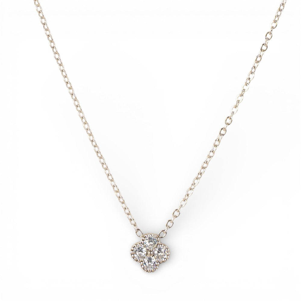 COLLANA GIROCOLLO CON FIORE CON STRASS