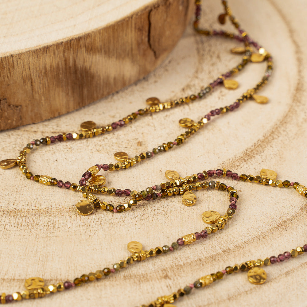 COLLANA LUNGA CON MINI CRISTALLI COLORATI