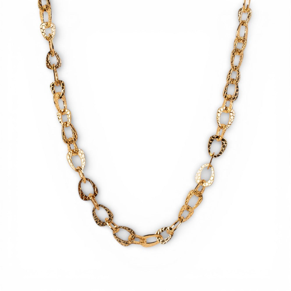 COLLANA A GIROCOLLO CON MAGLIE IRREGOLARI INTAGLIATE