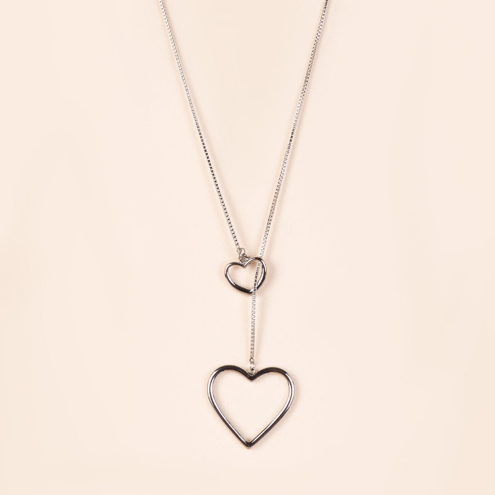 COLLANA LUNGA CON DUE CUORI SALI E SCENDI