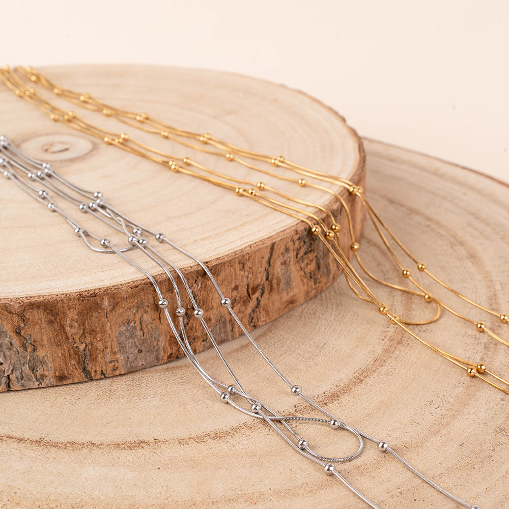 COLLANA LUNGA MODELLO ROSARIO A TRE FILI