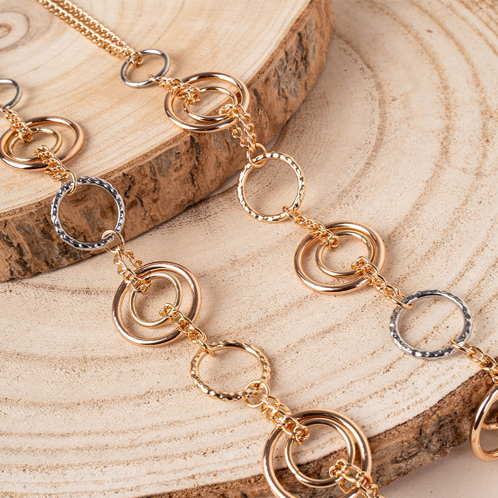 COLLANA LUNGA CON DISCHI CONCENTRICI