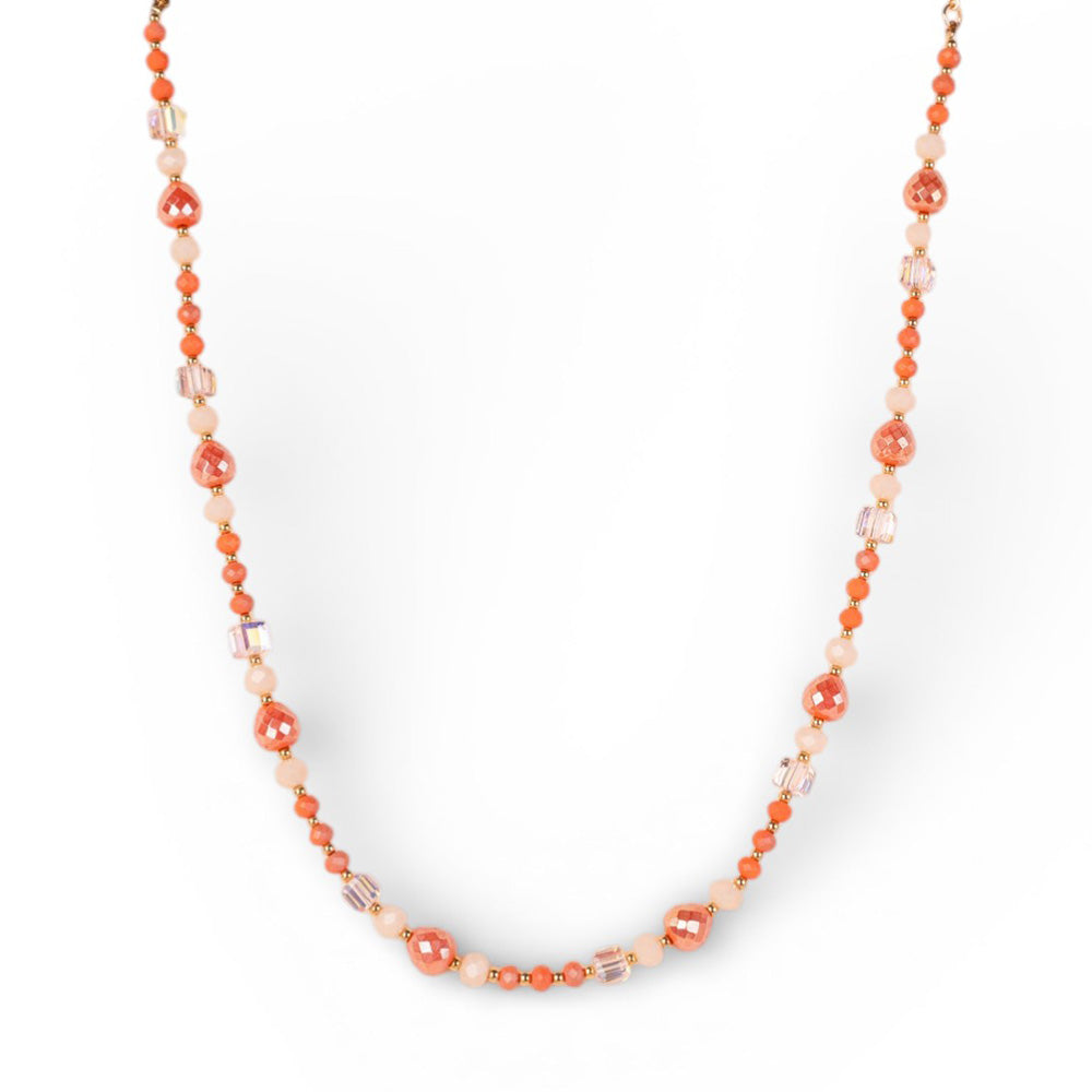 COLLANA GIROCOLLO CON PIETRE E CRISTALLI SFACCETTATI