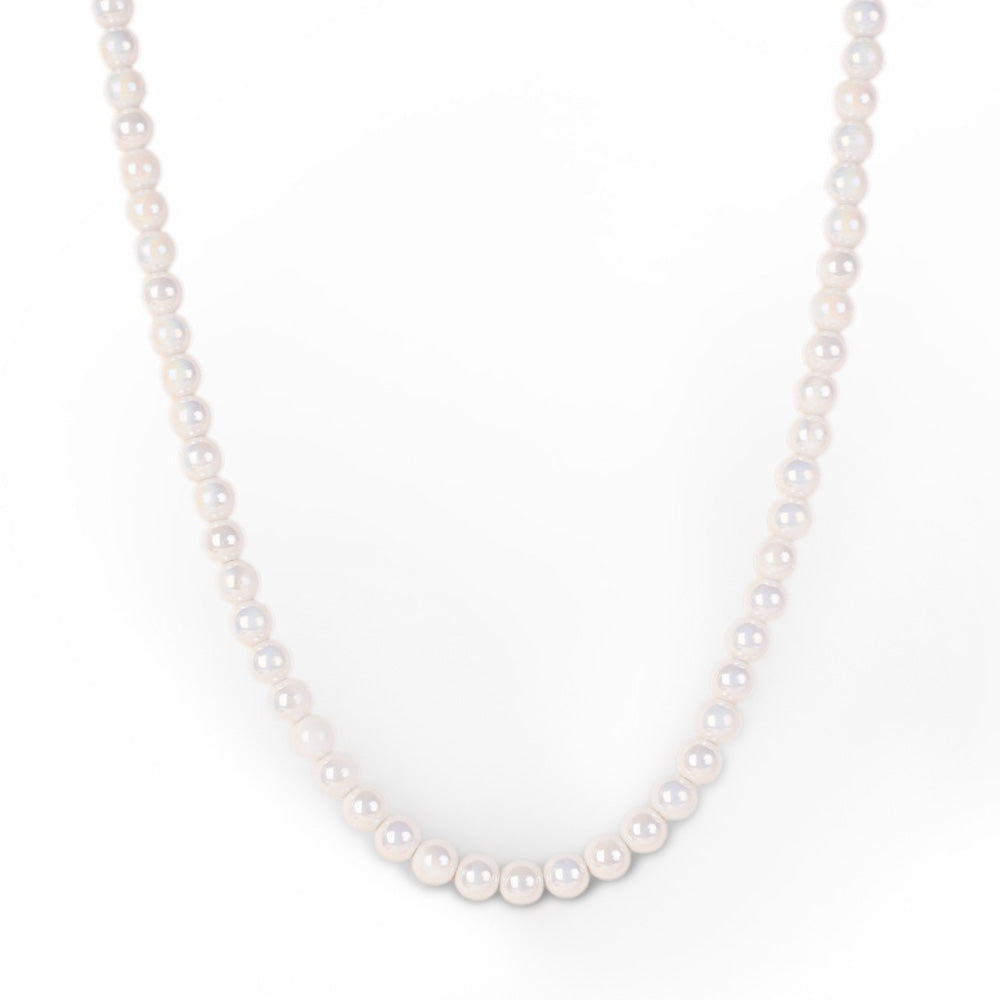 COLLANA GIROCOLLO CON PIETRE LISCE EFFETTO PERLATO