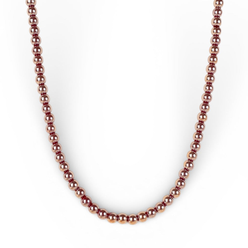 COLLANA GIROCOLLO CON PIETRE LISCE EFFETTO PERLATO