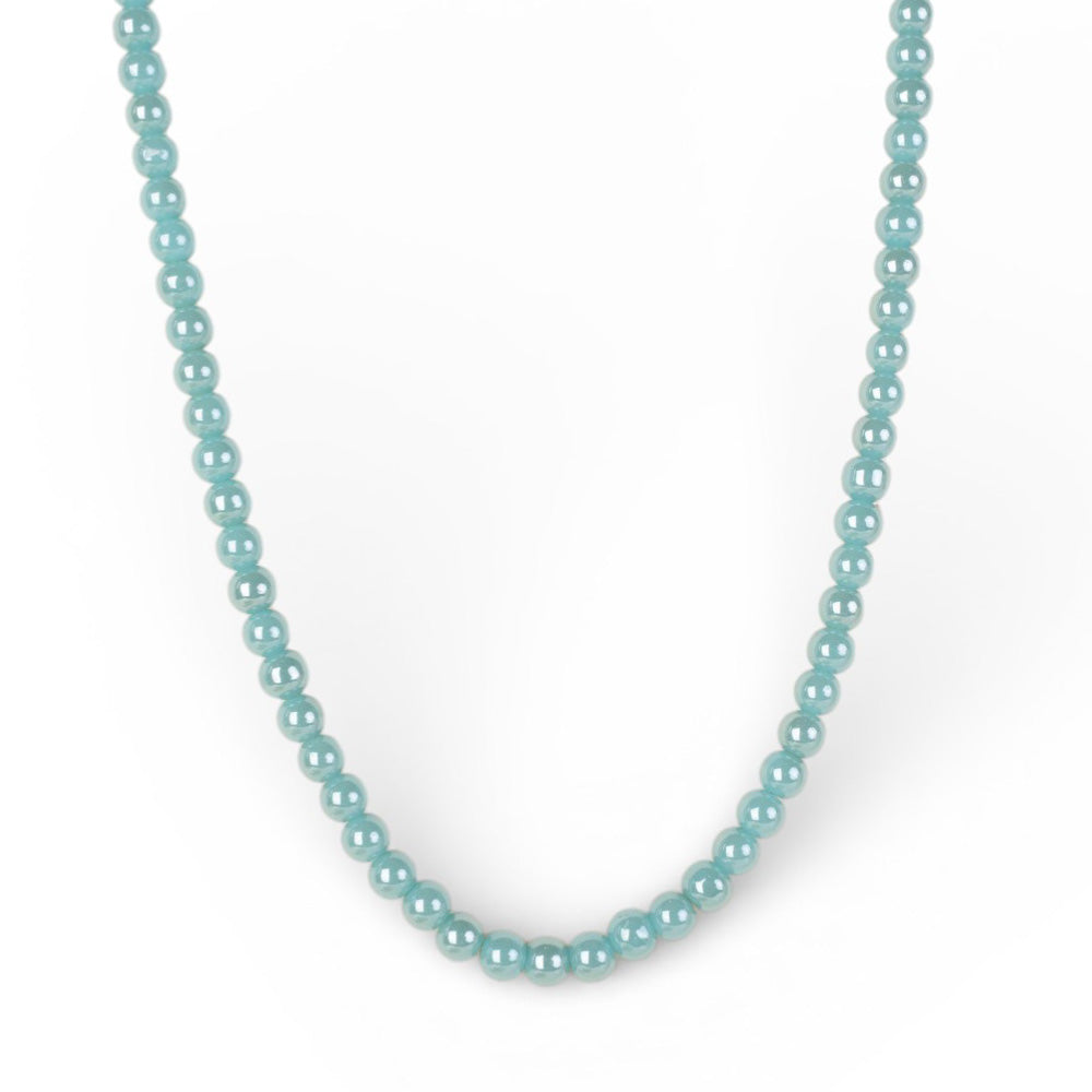 COLLANA GIROCOLLO CON PIETRE LISCE EFFETTO PERLATO