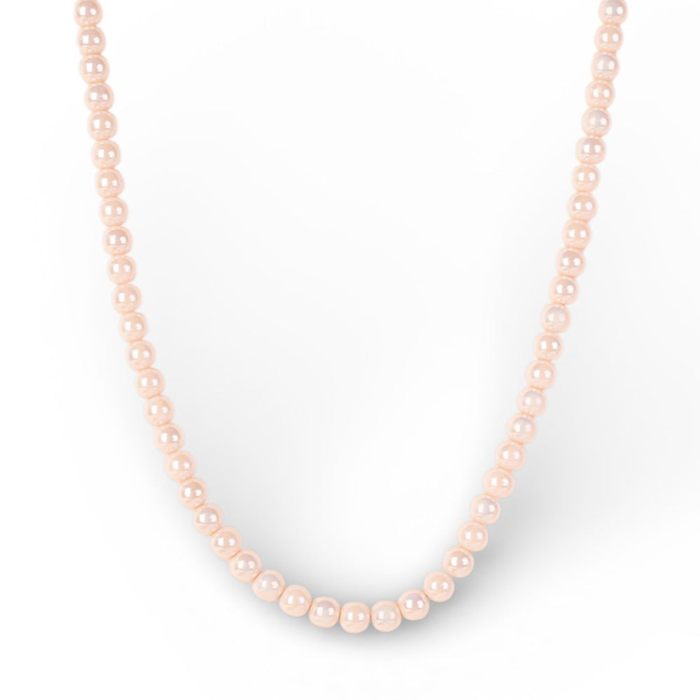 COLLANA GIROCOLLO CON PIETRE LISCE EFFETTO PERLATO