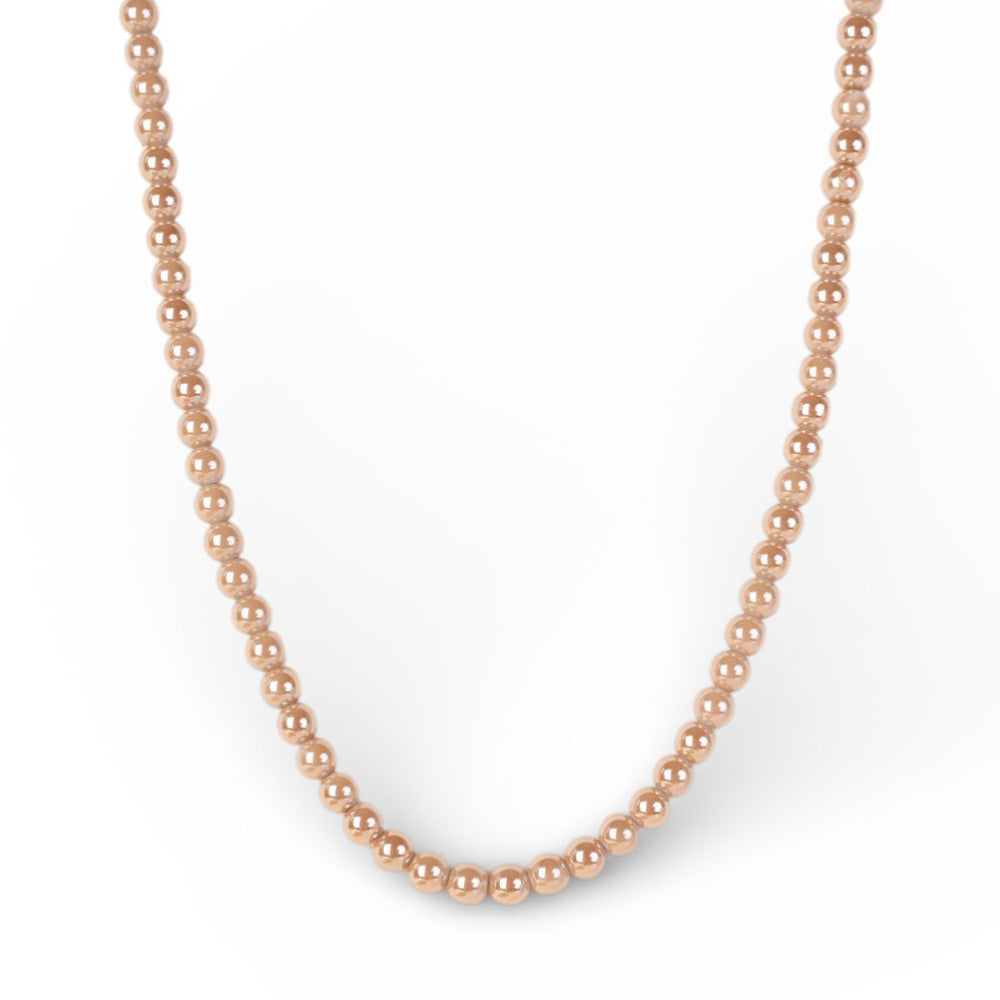 COLLANA GIROCOLLO CON PIETRE LISCE EFFETTO PERLATO