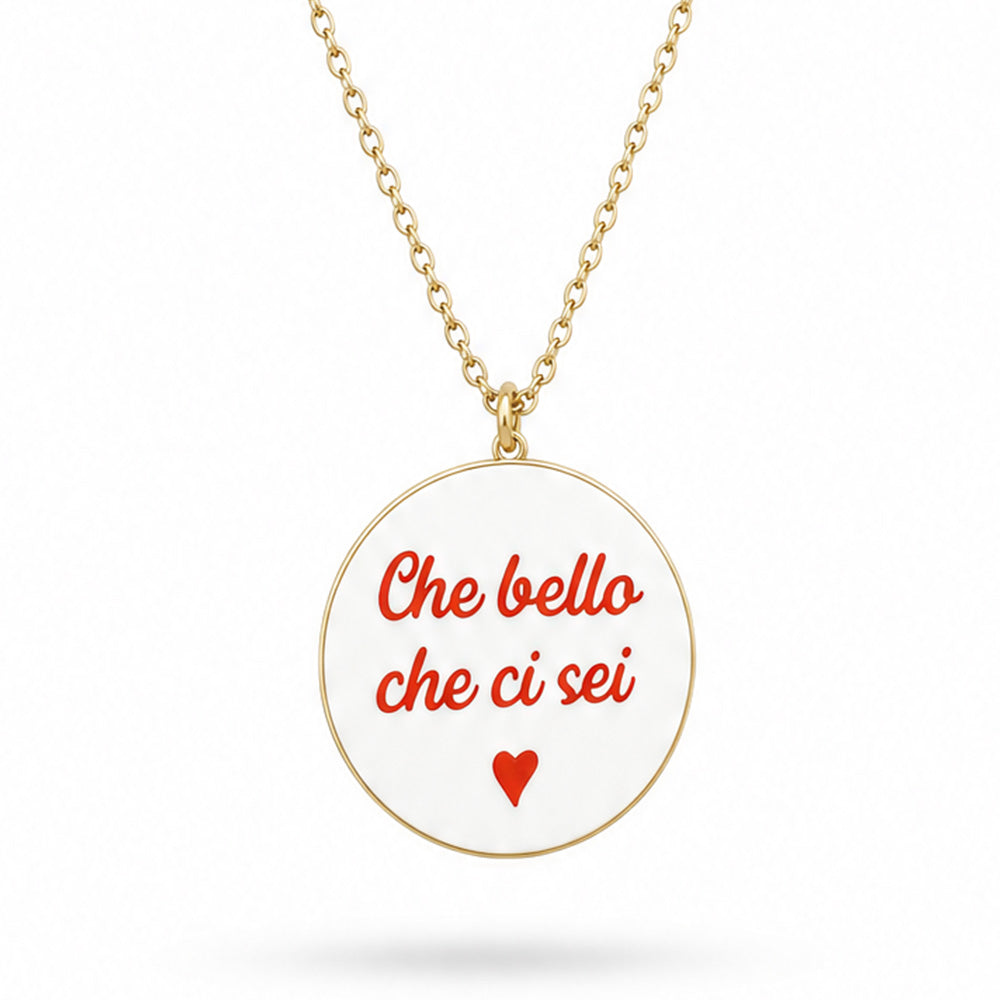 COLLANA GIROCOLLO CON PENDENTE "CHE BELLO CHE CI SEI"