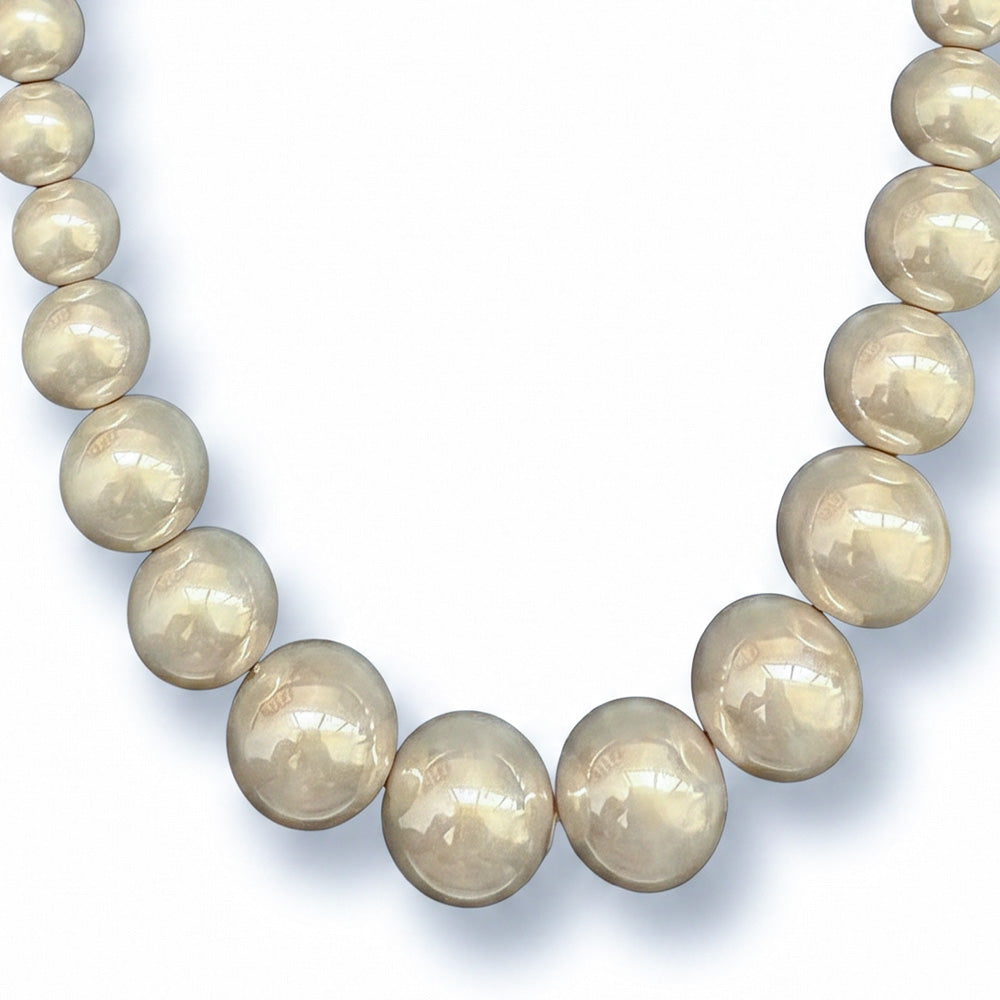 COLLANA GIROCOLLO DI PERLE LUCIDE CRESCENTI VERSO IL CENTRO