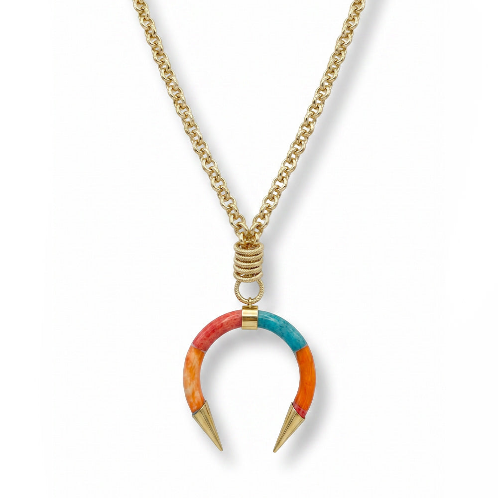 COLLANA LUNGA CON FERRO DI CAVALLO APPUNTITO